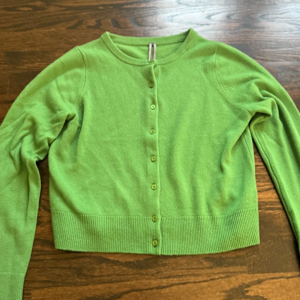 Anthropologie Vibrant Green Cardigan